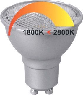 Megaman reflectorlamp 230V LED 5W (vervangt 50W) Dim to Warm GU10 50MM